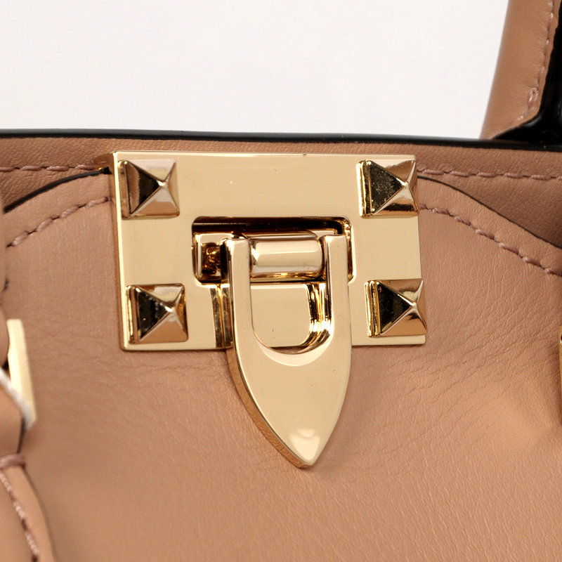 2014 Valentino Garavani rockstud mini double handles 1911 beige - Click Image to Close
